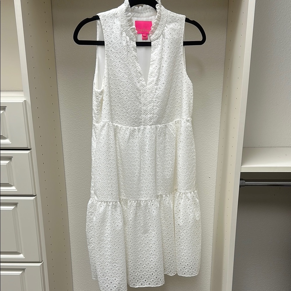 Lillly Pulitzer White Sleeveless Lace Dress